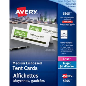 Medium Matte White Tent Cards Embossed 2.5X8.5 167859_ca0dc885-b987-4036-add7-4ac55758e311