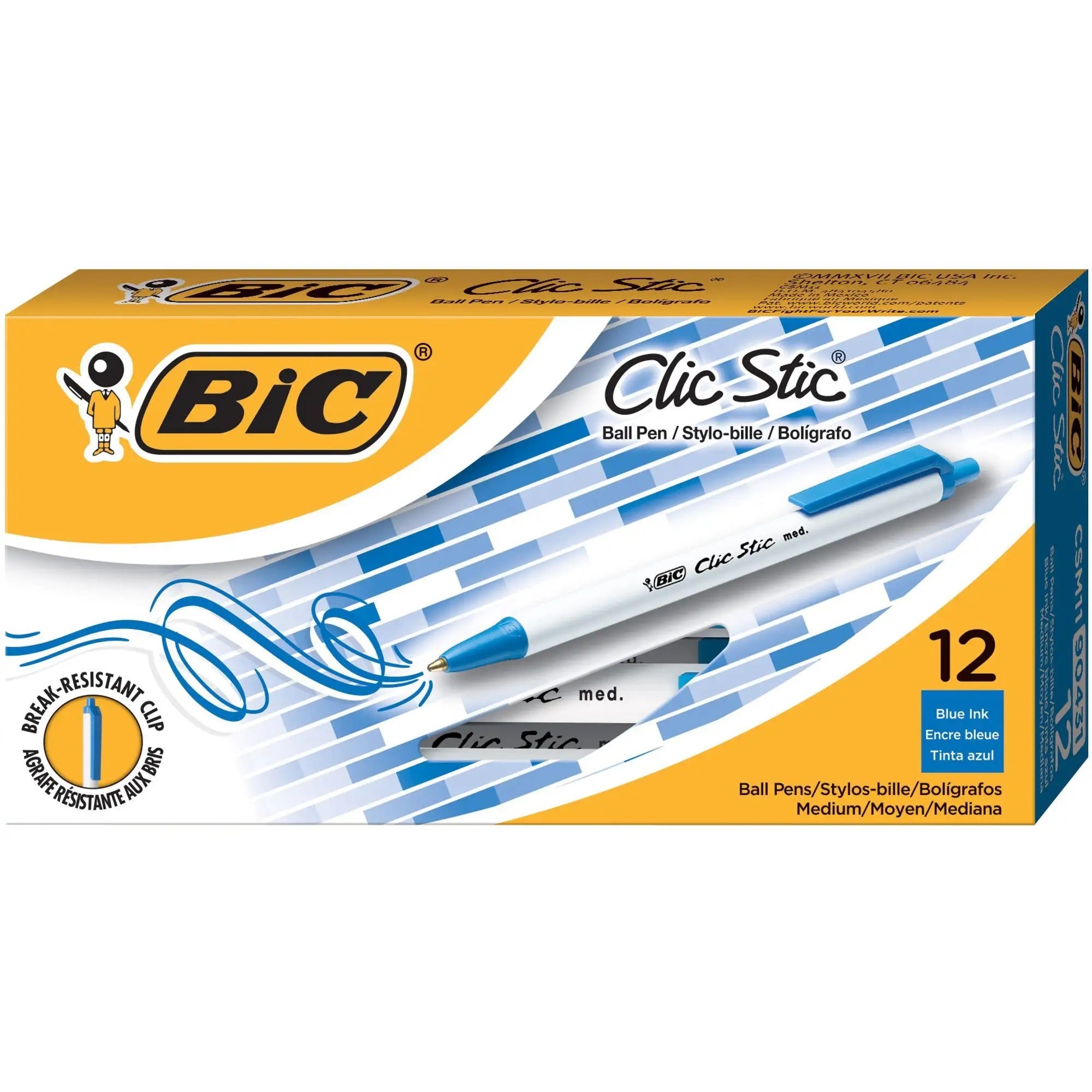 BIC Clic Stic Fashion, Retractable Ball Point Pen 183-883