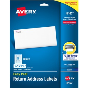 .5X1.75 White Inkjet Labels 213-136