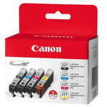 Canon Cli-221 Original Ink Cartridge Cyan, Magenta, Yellow - 4 / Pack 213-304