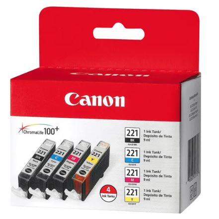 Canon Cli-221 Original Ink Cartridge Cyan, Magenta, Yellow - 4 / Pack 213-304
