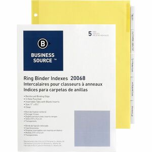 Ring Binder Indexes 5 Tab Clea 214-486
