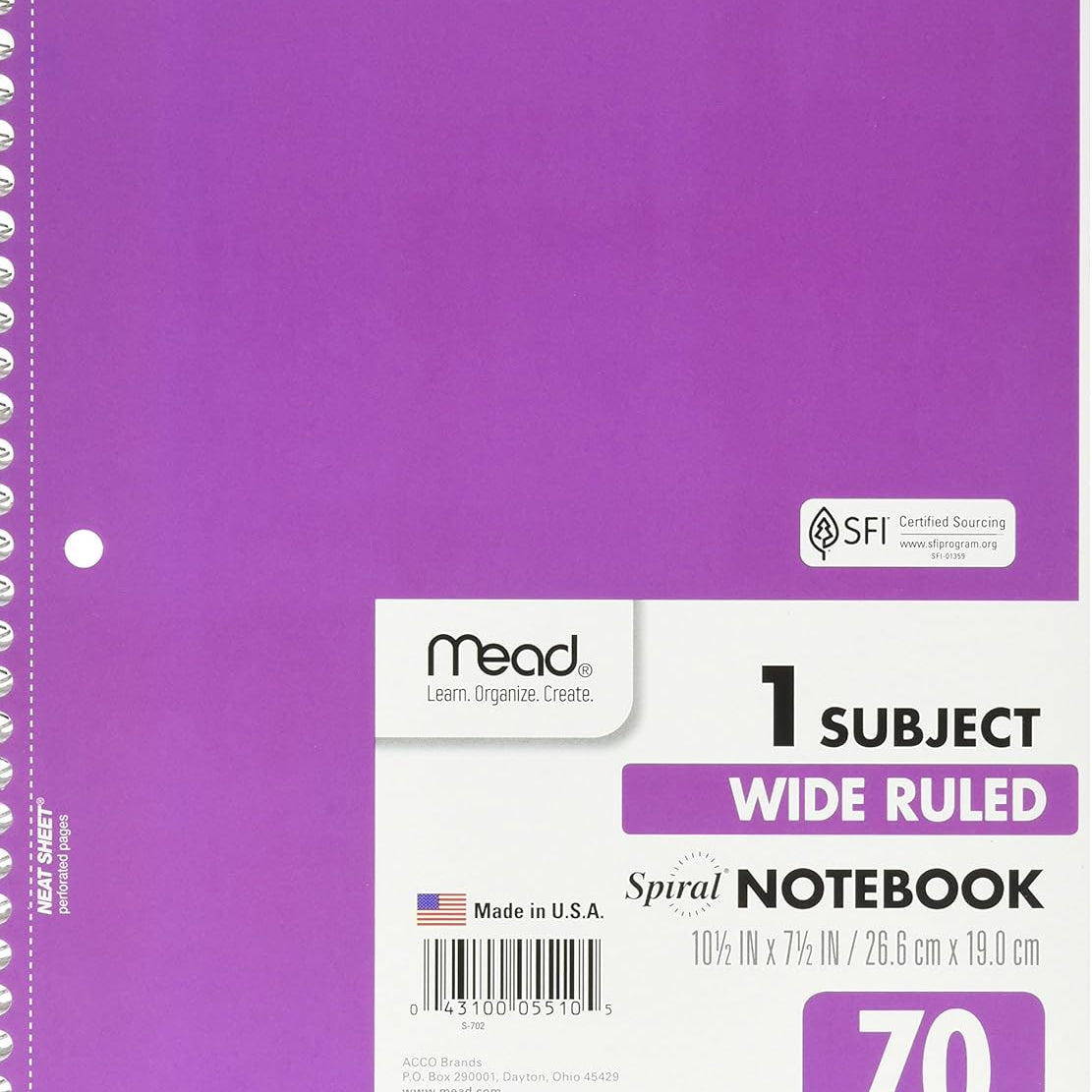 1 Subject 70 Sht Wide Rule 218-231