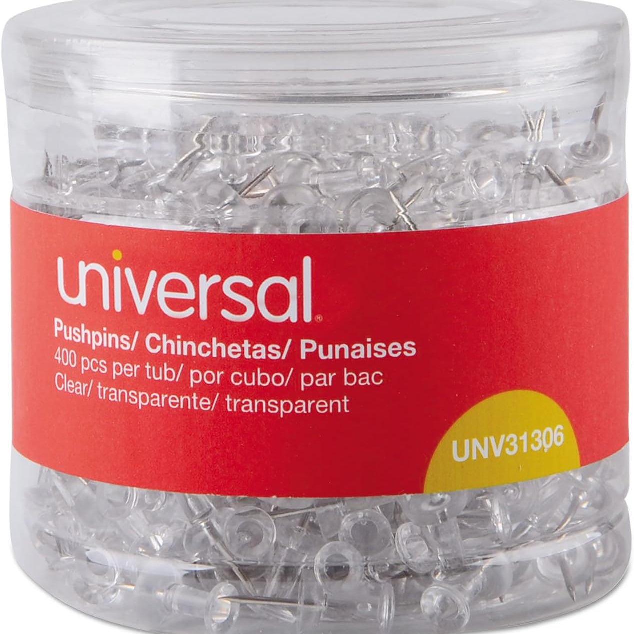 Clear Tub Of Push Pins 400/Pk 40 238-585