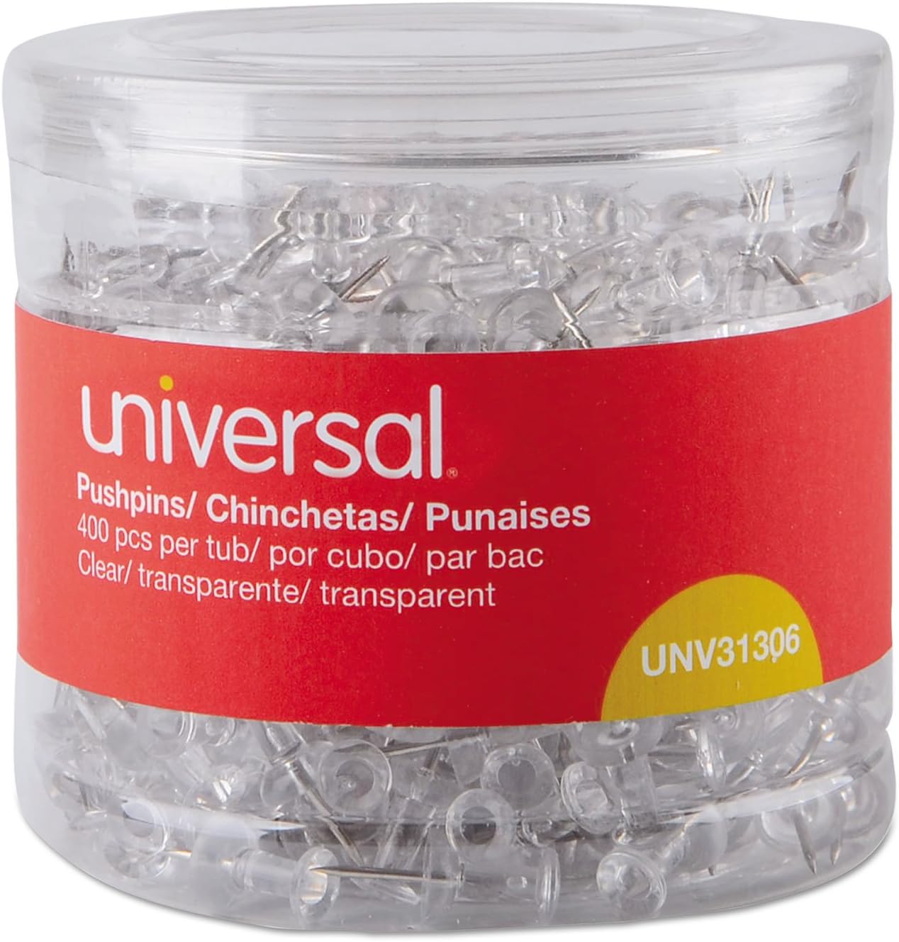 Clear Tub Of Push Pins 400/Pk 40 238-585