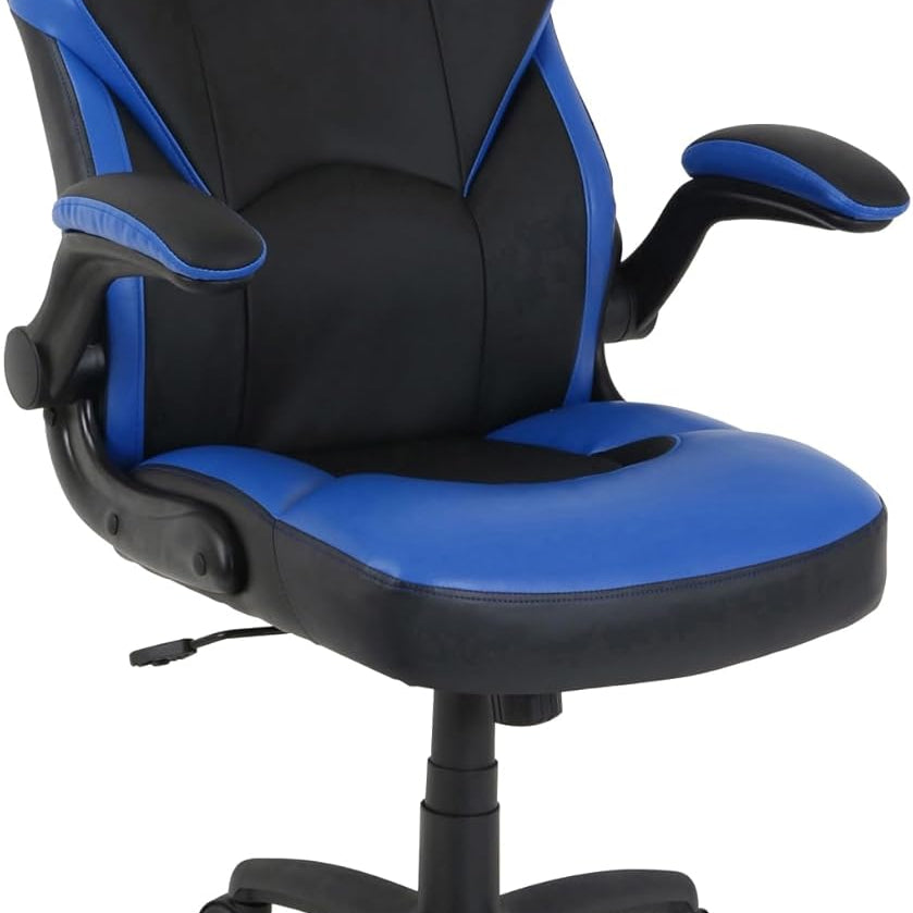 Lorell Lys Bucket Seat High-Back Gaming Chair Black/Blue 240-617