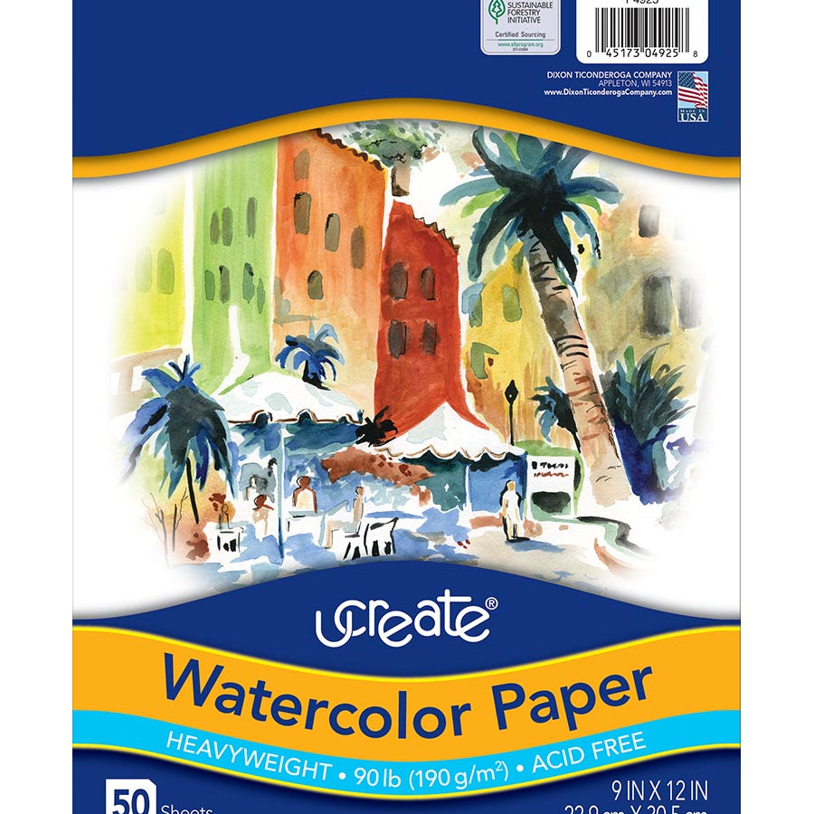 9X12 Watercolor Sheets 50 Pack 244-340