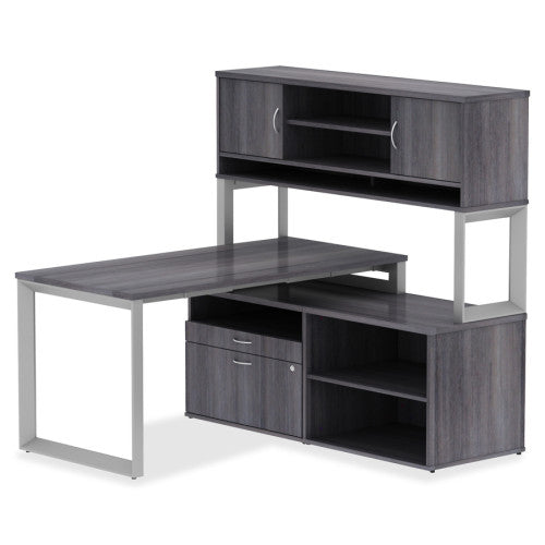 Lorell Relevance Series Mahogany Laminate Office Furniture Credenza - 2-Drawer 249-335_3