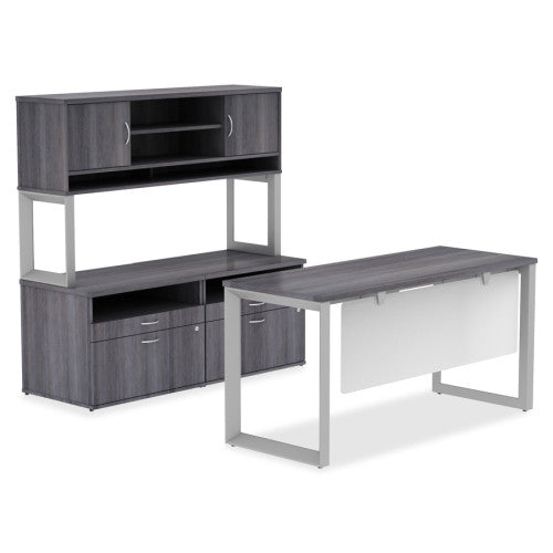 Lorell Relevance Series Mahogany Laminate Office Furniture Credenza - 2-Drawer 249-335_5