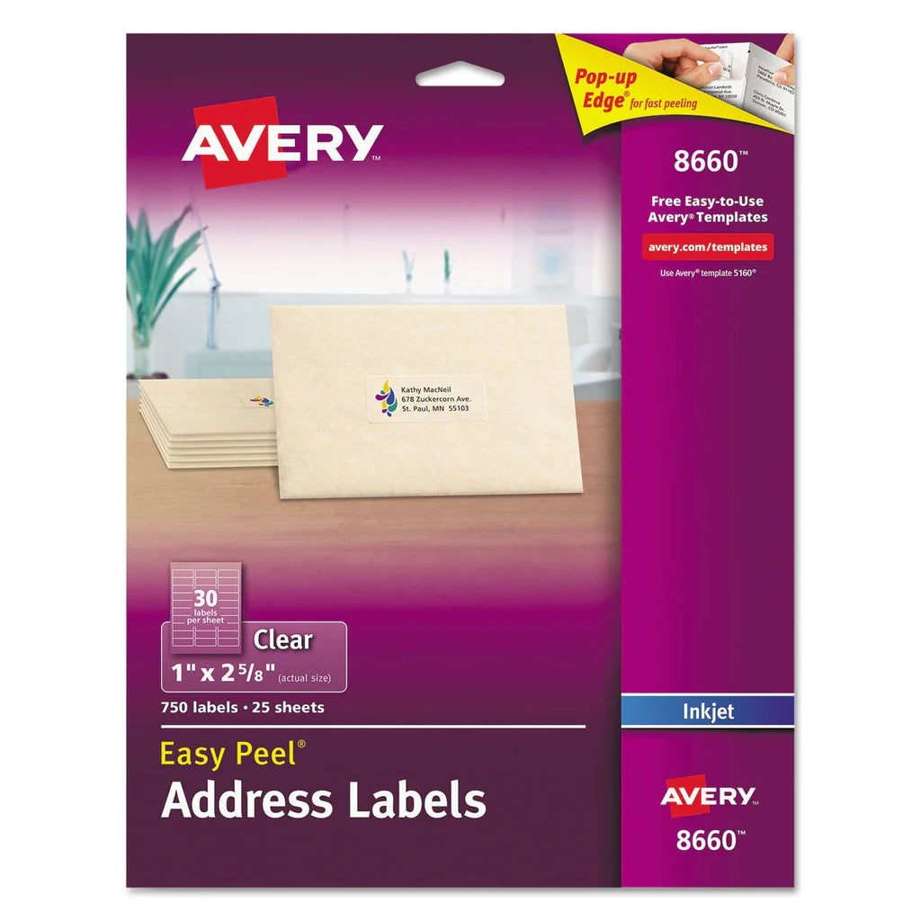 1X2.6 CLEAR INKJET LABELS 269-803