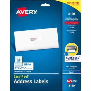 1X2.6 White Inkjet Labels 278-377