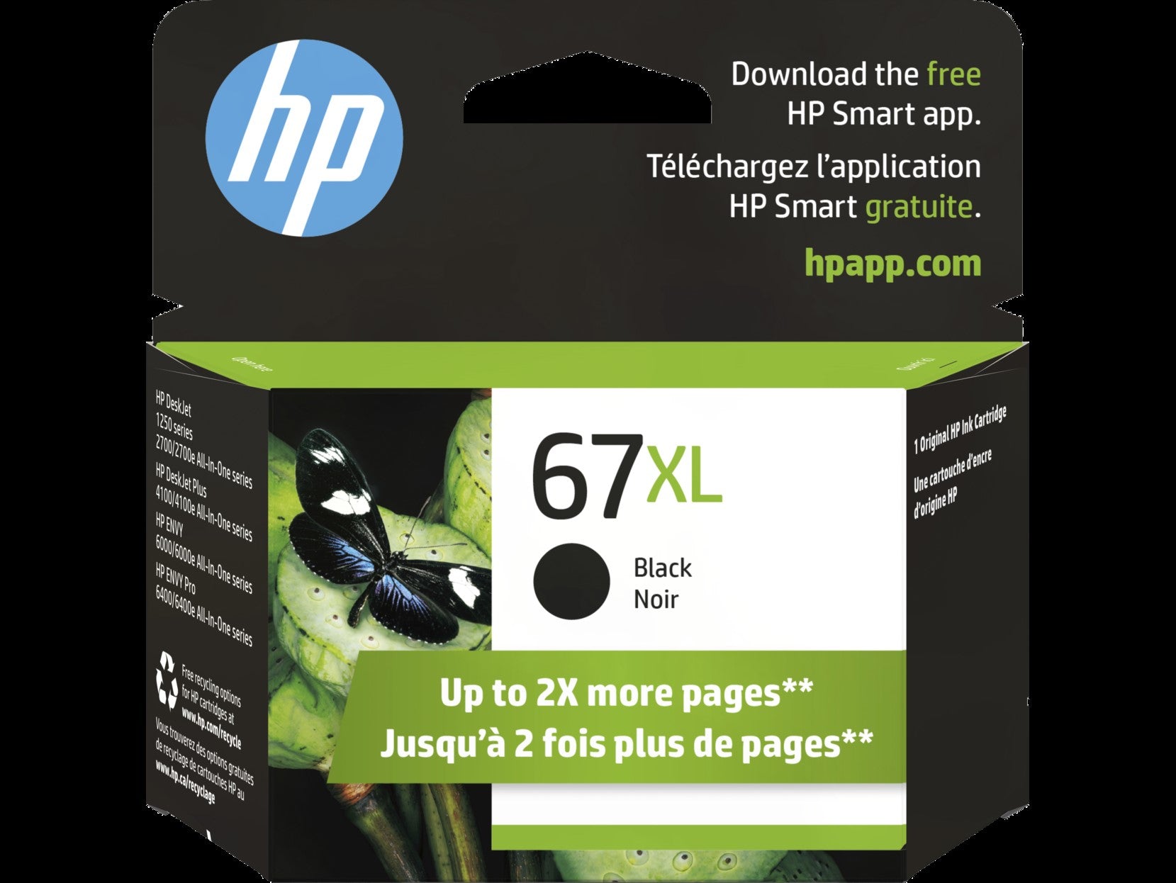 HP 67XL High Yield Black Original Ink Cartridge, HEW 3YM57AN#140 Jerrol's Supplies