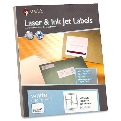3.33X4 White Shipping Labels 327-346