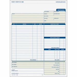 FORM,JOB INVOICE,3-PART 338-838