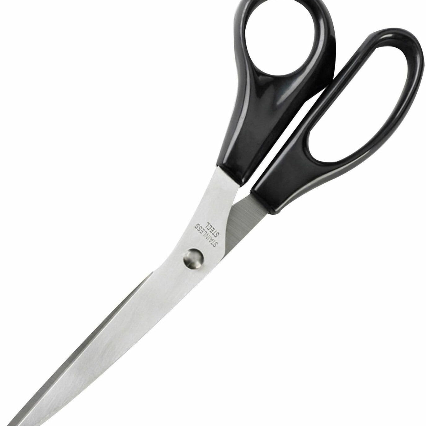 Business Source 65647 Stainless Steel Scissors, Bent, 8-Inch L, Black Handles 342-195