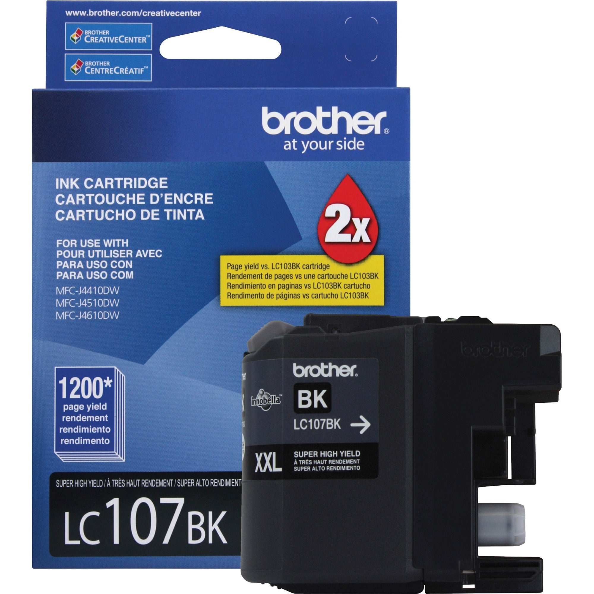 Brother Genuine Innobella Lc107Bk Super High Yield Black 387-305