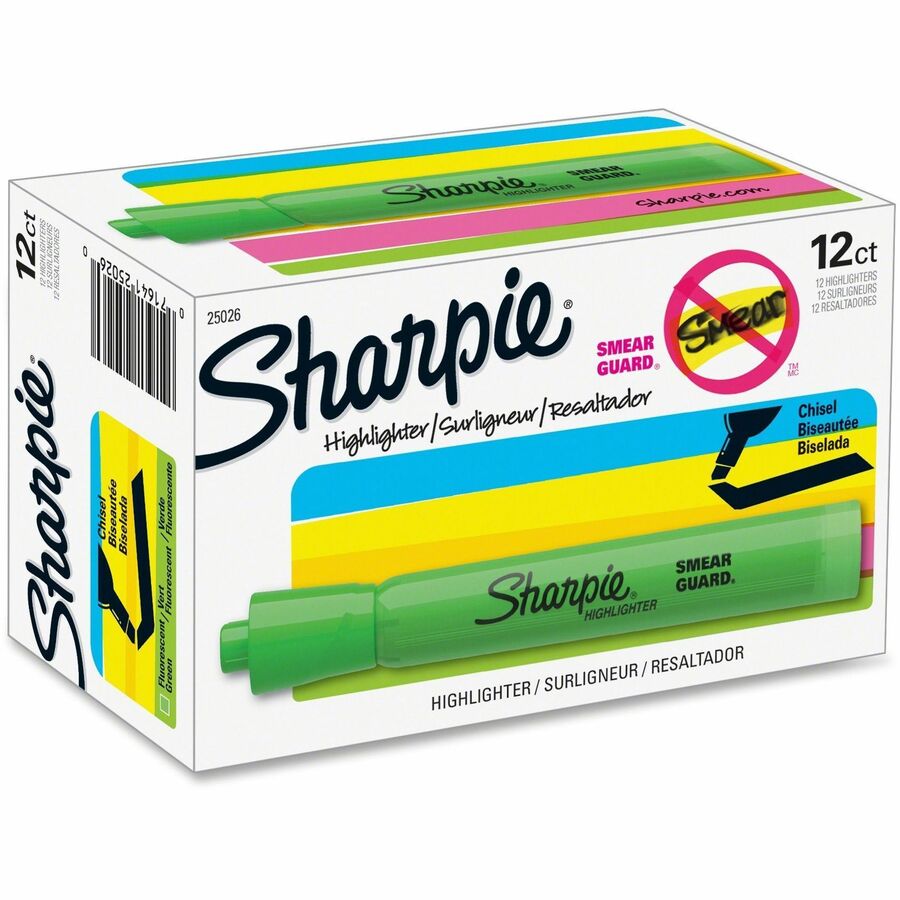 Sharpie Highlighter - Chisel Marker Point Style - Fluorescent Green 388-750