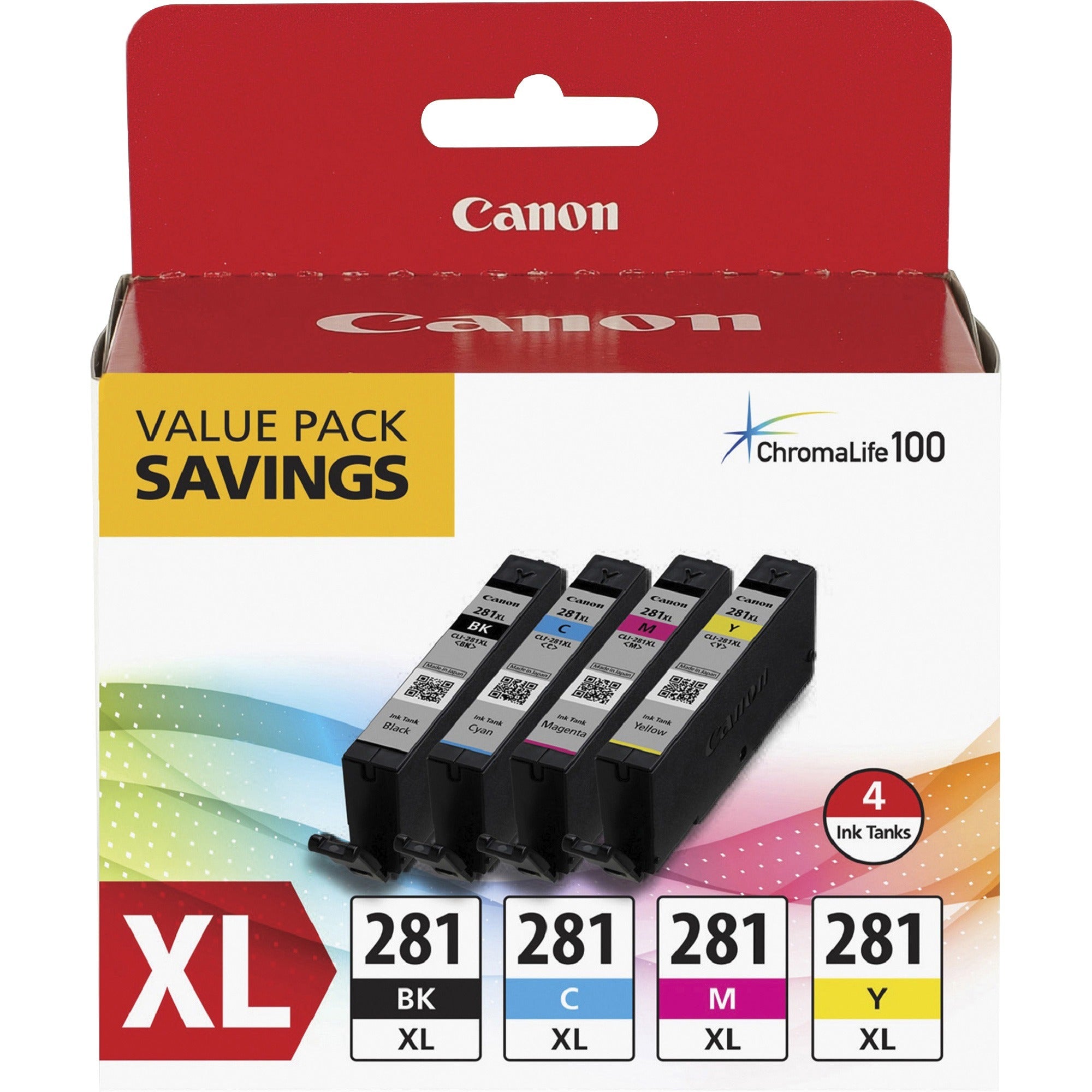 Canon Cli-281Xl- Value Pack - Multicolor - 4 / Pack 398-912