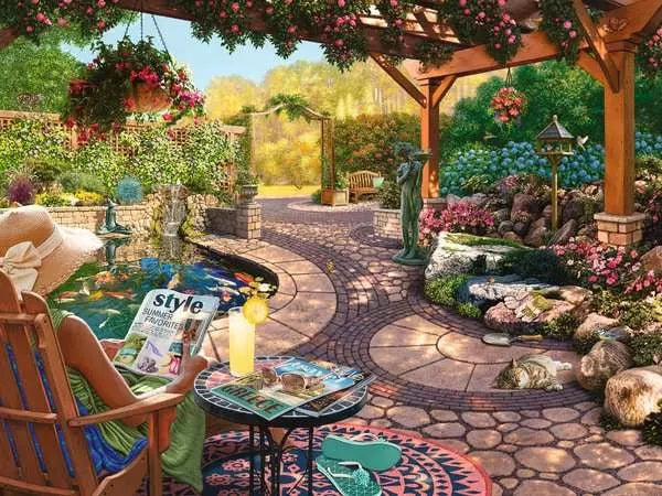 Cozy Backyard Bliss 750 Piece Large Format Jigsaw Puzzle - Ravensburger 20 4005556169412_aab1e85f-e1d3-4ccc-aadf-4d63d2321e95