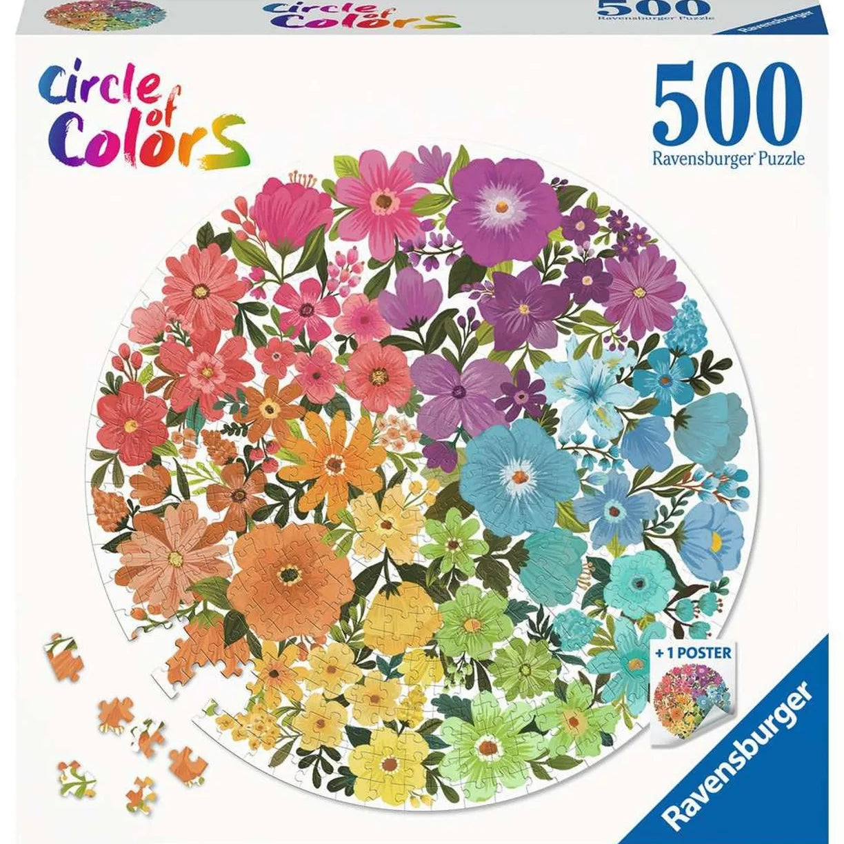 Flowers 500 Piece Round Jigsaw Puzzle (Circle Of Colors) - Ravensburger 20 4005556171675