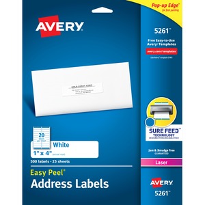1X4 White Laser Label Address 415-670