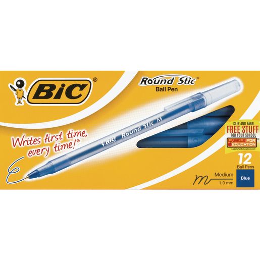 BIC ROUNDSTICK BLUE MEDIUM 423-441