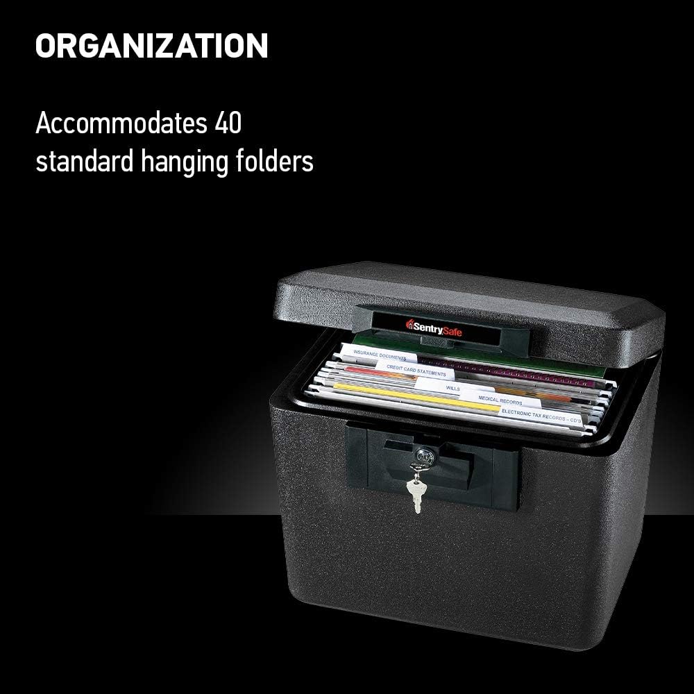 Sentrysafe Black Fireproof Document Box With Key Lock 446-847_3