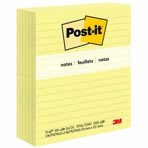 3"X5" LINED POST-IT NOTES - PACK OF 12 457-628