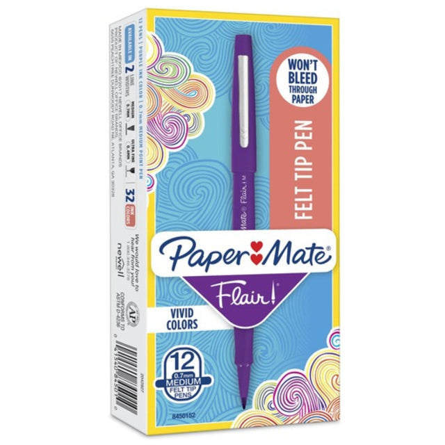 Paper Mate Flair Point Guard Felt Tip Marker Pens - Medium Pen Point -12 / Dozen 491-398