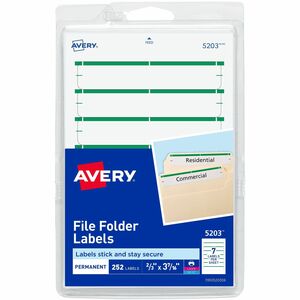 File Folder Labels Green 491-967