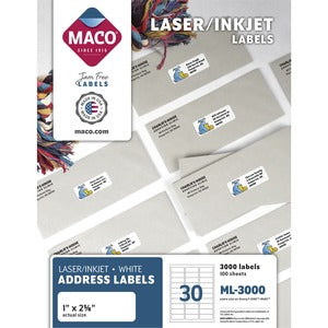1X2.6 White Address Labels 511-964
