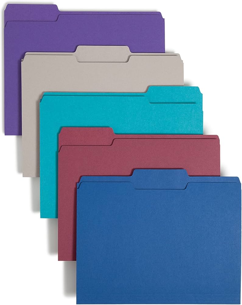 Colored File Folders 1/3 Cut Box Of 100 543-967