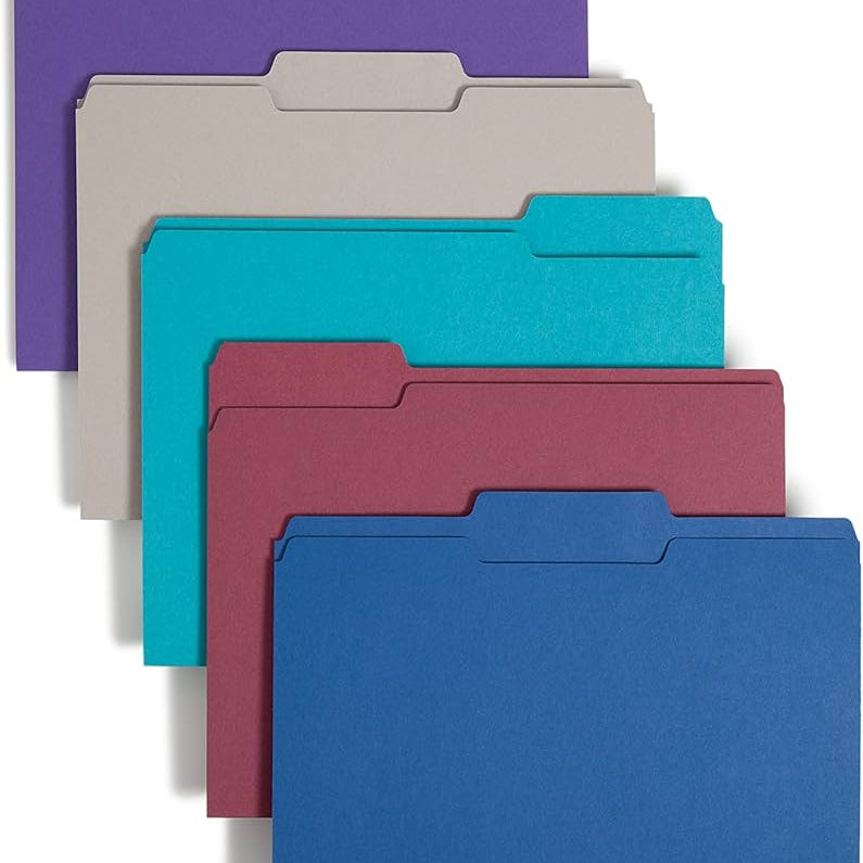 Colored File Folders 1/3 Cut Box Of 100 543-967