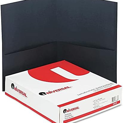 Universal Two-Pocket Portfolio Folder - Dark Blue 40 575-695_39137610-f807-4682-97c5-7c2aafb45042