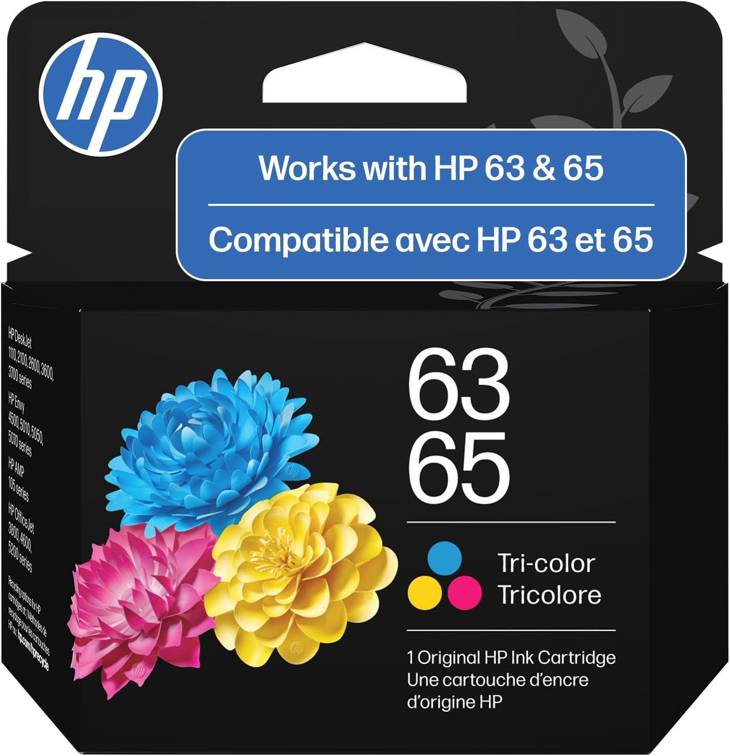 HP 63/65 Tri-Color Original Ink Cartridge (B7RT2AN) 40 587-534
