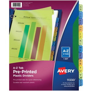 A-Z Preprinted Plastic Divider 596-880