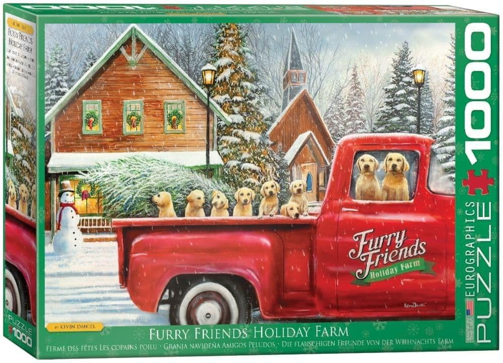 Eurographics Furry Friends Holiday Farm 1000 Piece Jigsaw Puzzle - Daniel. Kevin 6000-5575_1