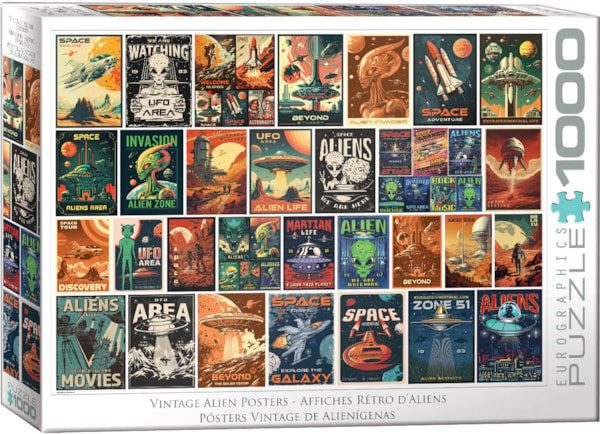 Eurographics Vintage Alien Posters 1000 Piece Jigsaw Puzzle 6000-5927