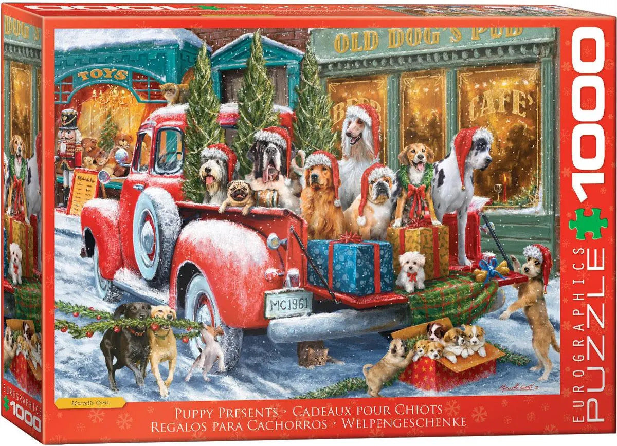 Eurographics Puppy Presents 1000 Piece Jigsaw Puzzle - Corti. Marcello 6000-5993