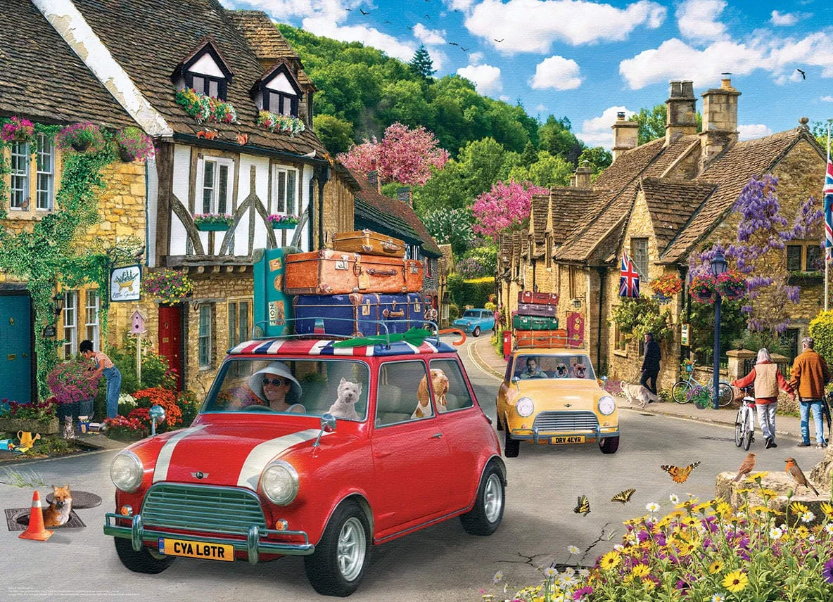 Eurographics Traveling Mini Cooper 1000 Piece Jigsaw Puzzle - Kate. Leann 20 6000-6092_e0bf5bcc-554e-4105-a77b-bc79f5bcbd6e