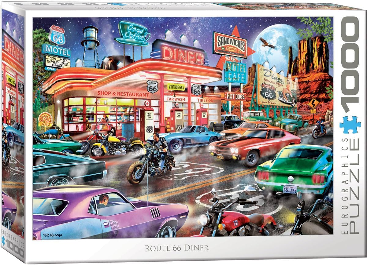 Eurographics Route 66 Diner 1000 Piece Jigsaw Puzzle - Moreno. P.D. 20 6000-6139