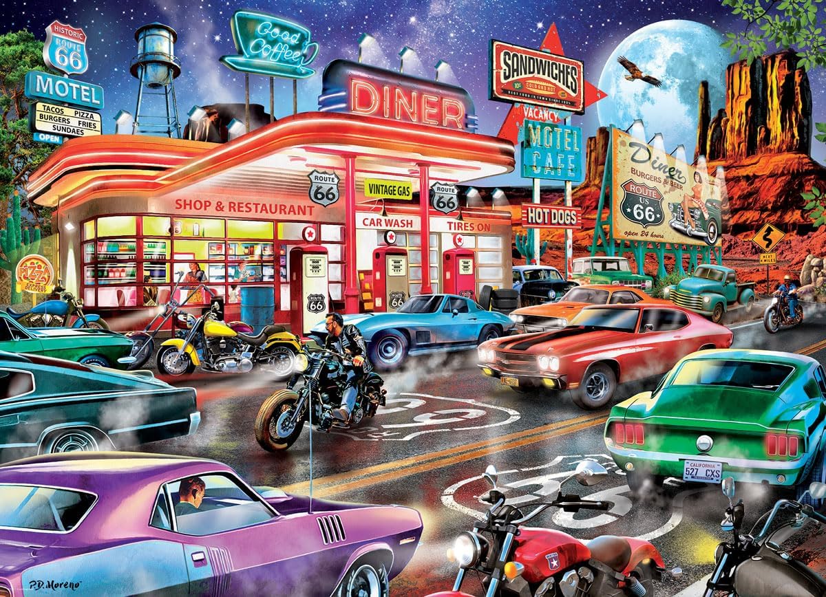 Eurographics Route 66 Diner 1000 Piece Jigsaw Puzzle - Moreno. P.D. 20 6000-6139_1