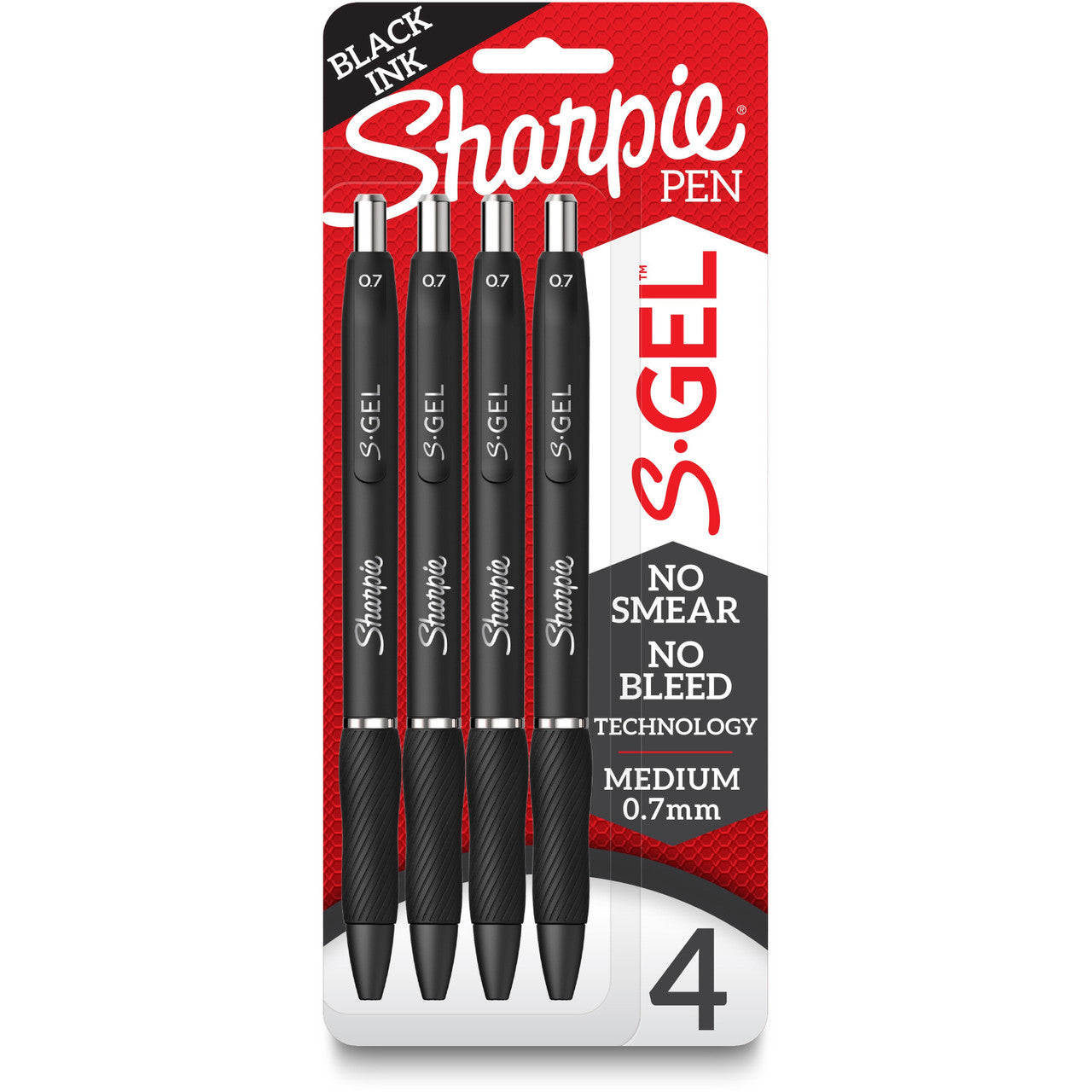 .7Mm Sharpie S-Gel Black 4Pk 602-726