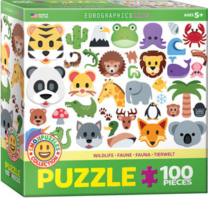 Wild Animals Emoji 100 Piece Puzzle 6100-5395_534475c9-e981-44c0-8136-337e37d5b24e