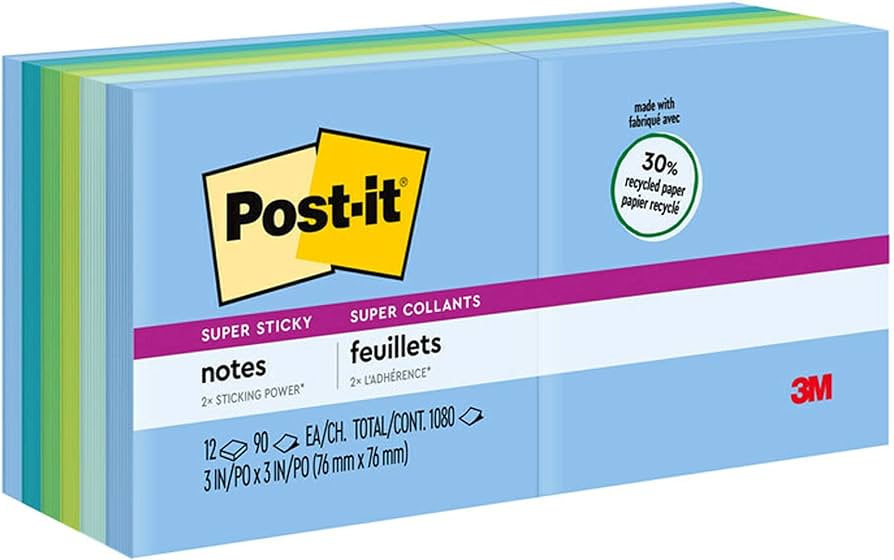 3"X3" RIO SS POST-IT NOTES (BOX OF 12 PACKS) 619-896
