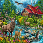 Red-Roofed Cabin 2000 Pc Puzzl 625012490160