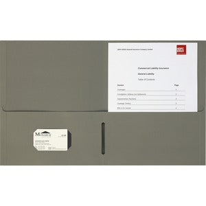 GRAY 2 POCKET FOLDER - BOX OF 25 632-217