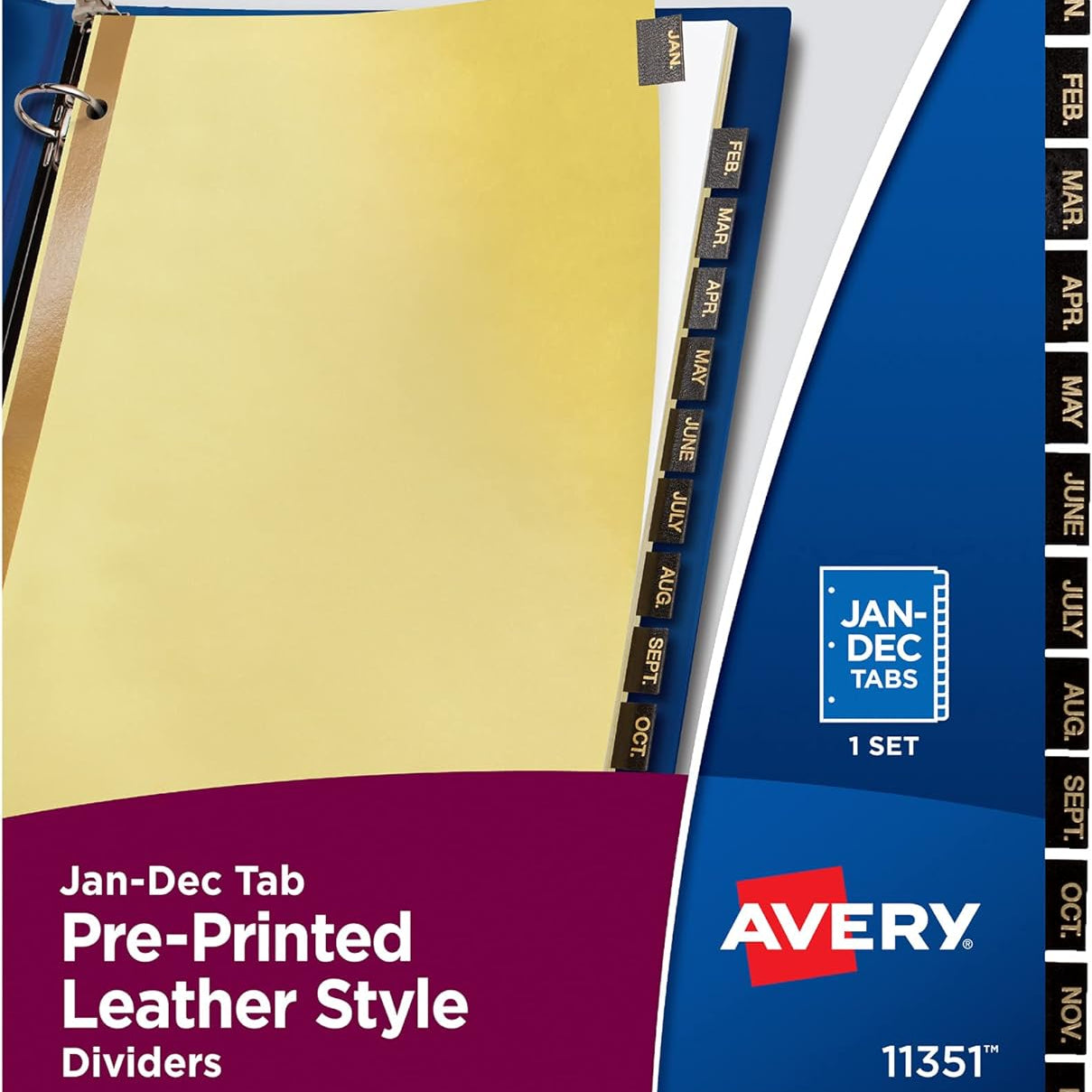 Dividers,Leather Tabs,Mthly 665-176