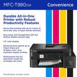 Brother Inkvestment Tank Mfc-T980Dw Wireless Color Inkjet Printer 40 673-660_4
