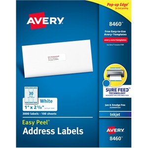 1X2.6 White Inkjet Labels 700-841